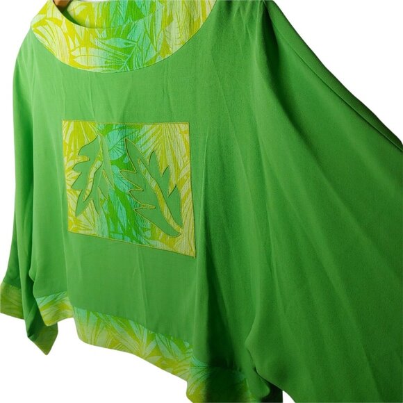 Helena Designer Sportswear Women's M Wearable Art Shirt Green Leaves Nature Boho - Picture 5 of 10